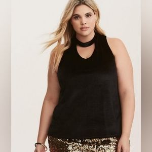 EUC Black Velvet Choker Neck Tank Top (D1-4)
